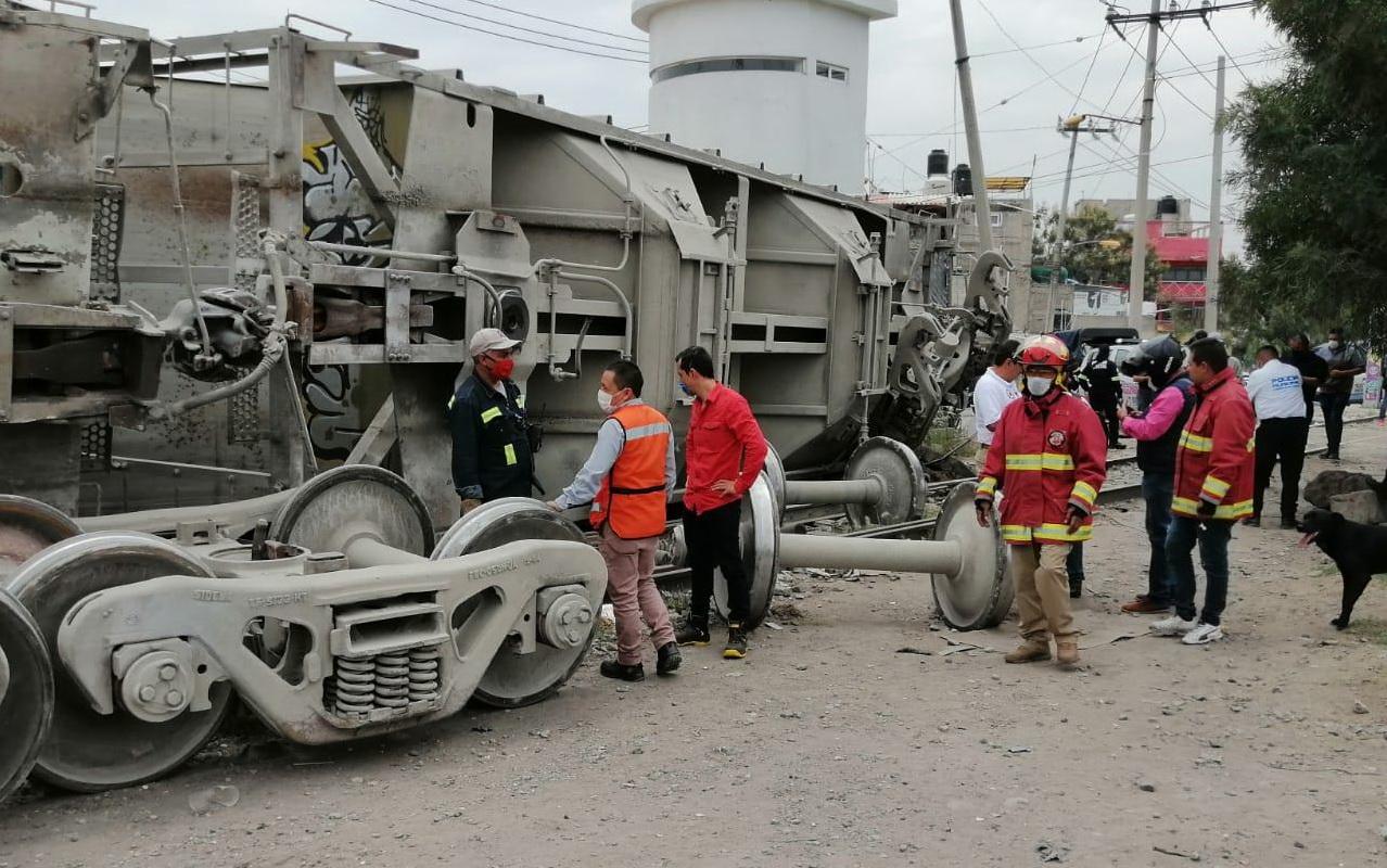 Se descarrila tren en Nezahualcóyotl