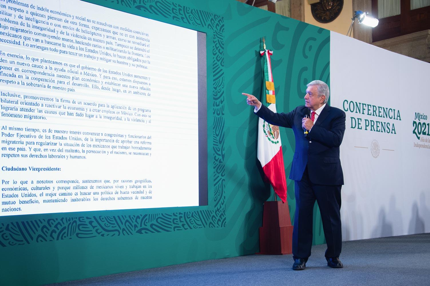 Obrador desea éxito a Biden en su gestión