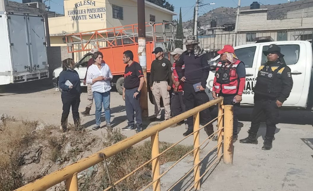 Visita sorpresa de Delfina Gómez al puente colapsado de Chimalhuacán