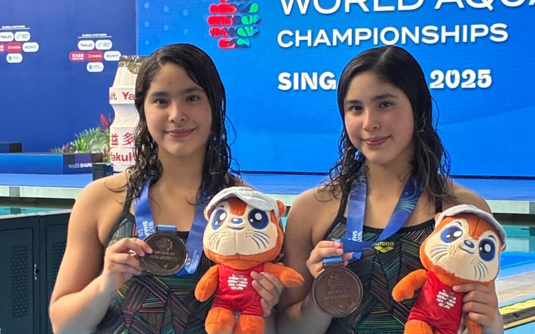 Gemelas mexicanas ganan bronce en Mundial de Deportes Acuáticos Singapur 2025