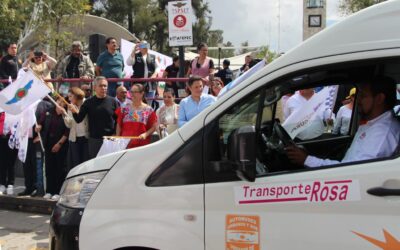 Blindan seguridad a mujeres con Transporte Rosa en Ecatepec