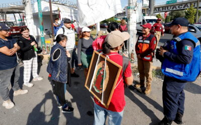 Chimalhuacán realiza Operativo Peregrino Seguro en apoyo a feligreses que van a la Basílica de Guadalupe