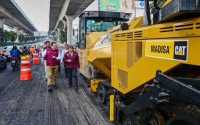 Delfina Gómez, supervisa avance de Reconstrucción del Periférico Norte