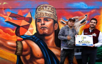 Artistas urbanos realizan murales como parte del programa “Neza también Juega el Mundial 2026”