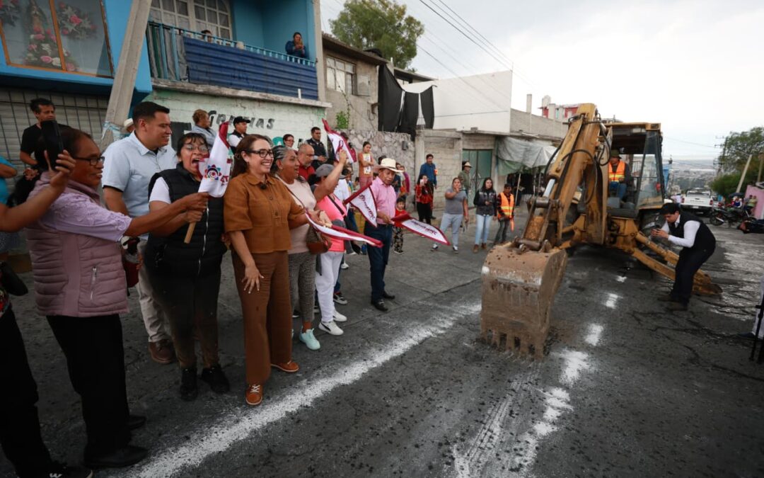 ¡El progreso no se detiene!; Azucena Cisneros da banderazo de inicio a obras en la avenida Ecatepec