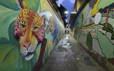 Era un foco de inseguridad; hoy aplican arte a Sendero Seguro de Santa Clara