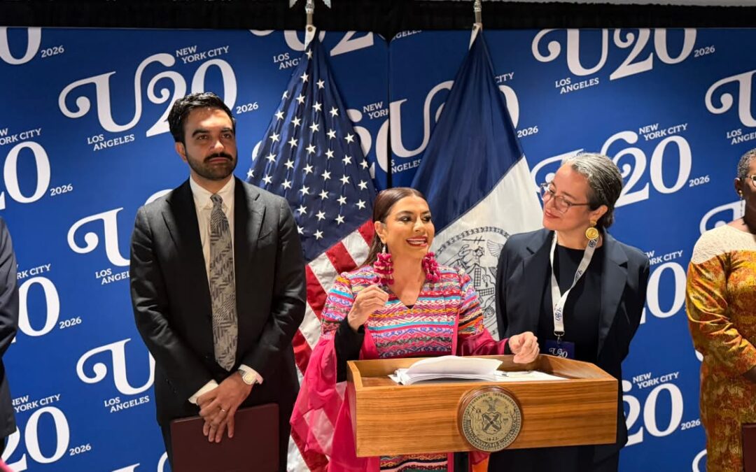 Clara Brugada en el U20 (Ciudades más Influyentes en el Mundo) desde Nueva York