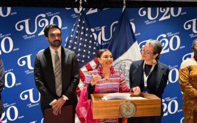 Clara Brugada en el U20 (Ciudades más Influyentes en el Mundo) desde Nueva York