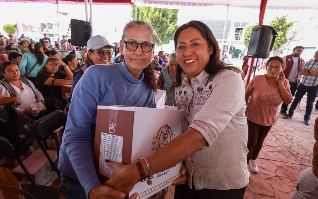 “Transformando la Alimentación” respalda economía chimalhuaquense; 7 mil familias reciben canasta